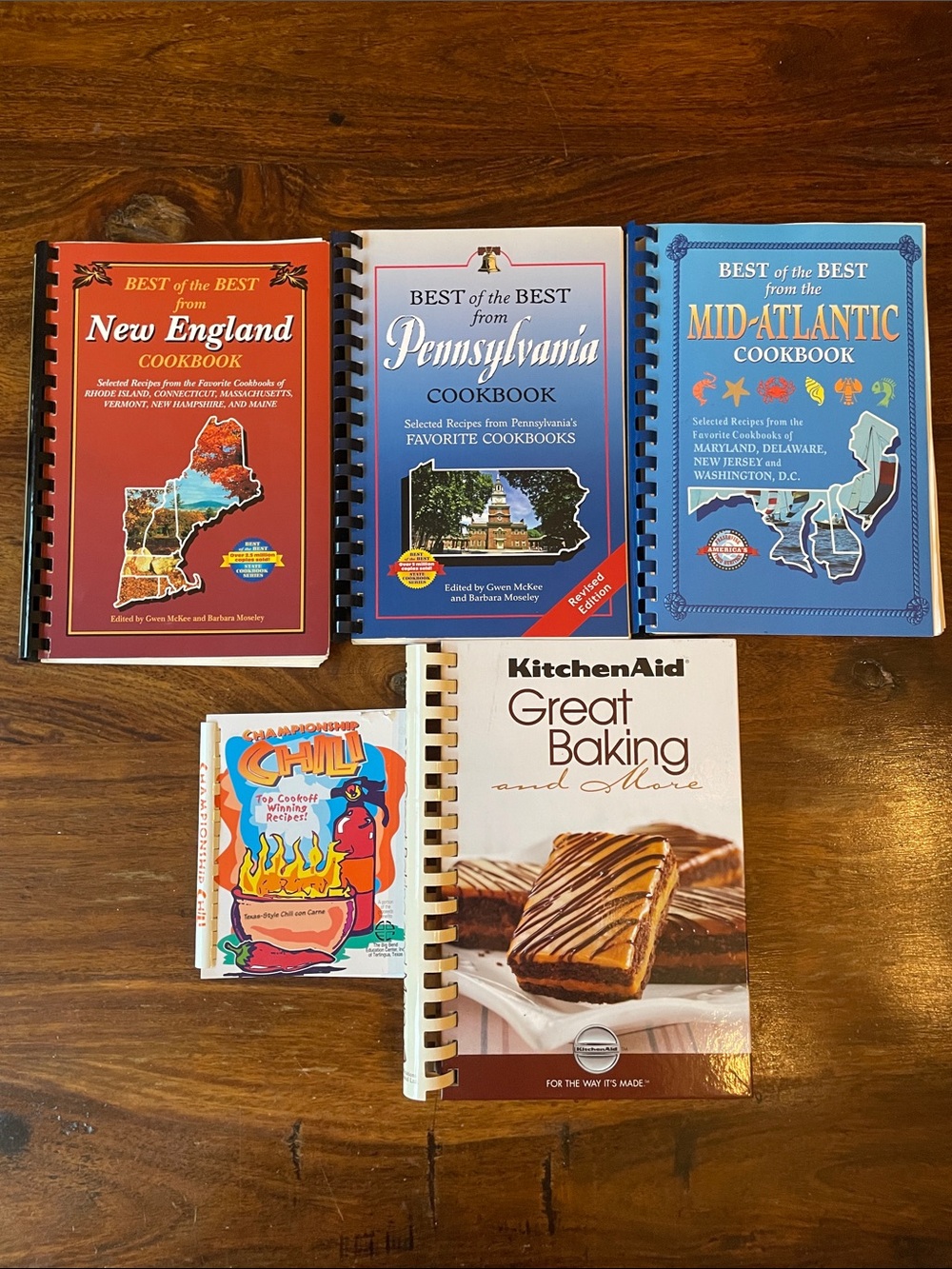 5 Plastic Spiral Comb Cookbooks FLAW “Best of the Best” + KintchenAid + Chili